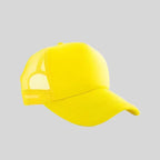 Personalized logo trucker hat in yellow – custom mesh-back baseball cap