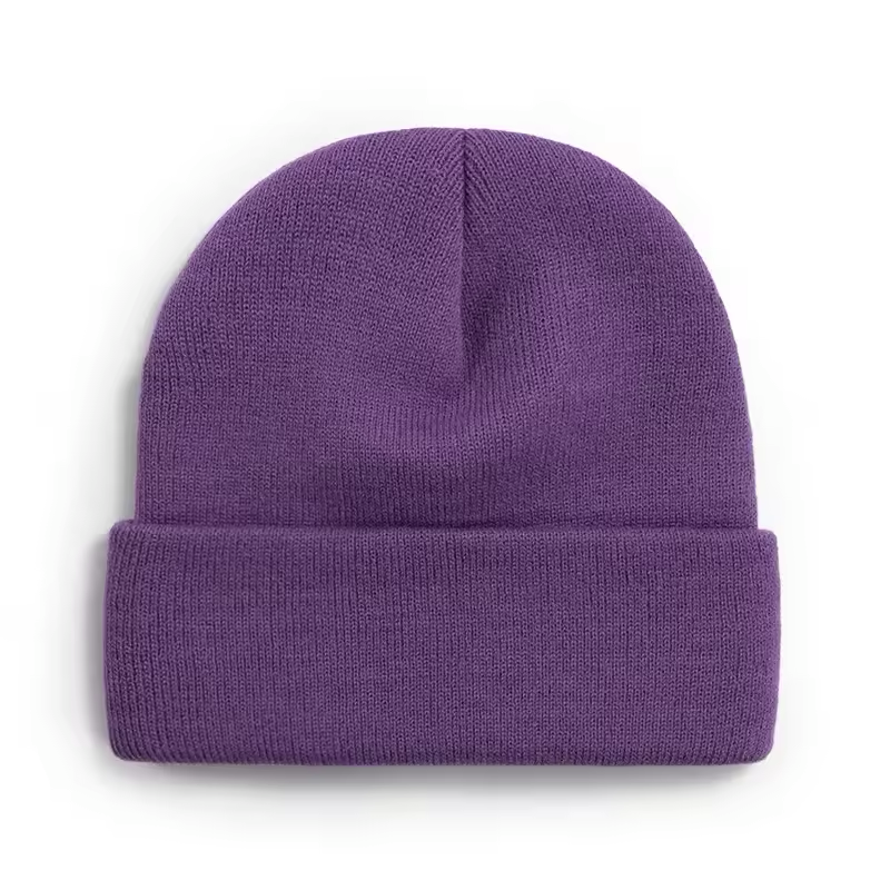 White knit beanie for custom logo print