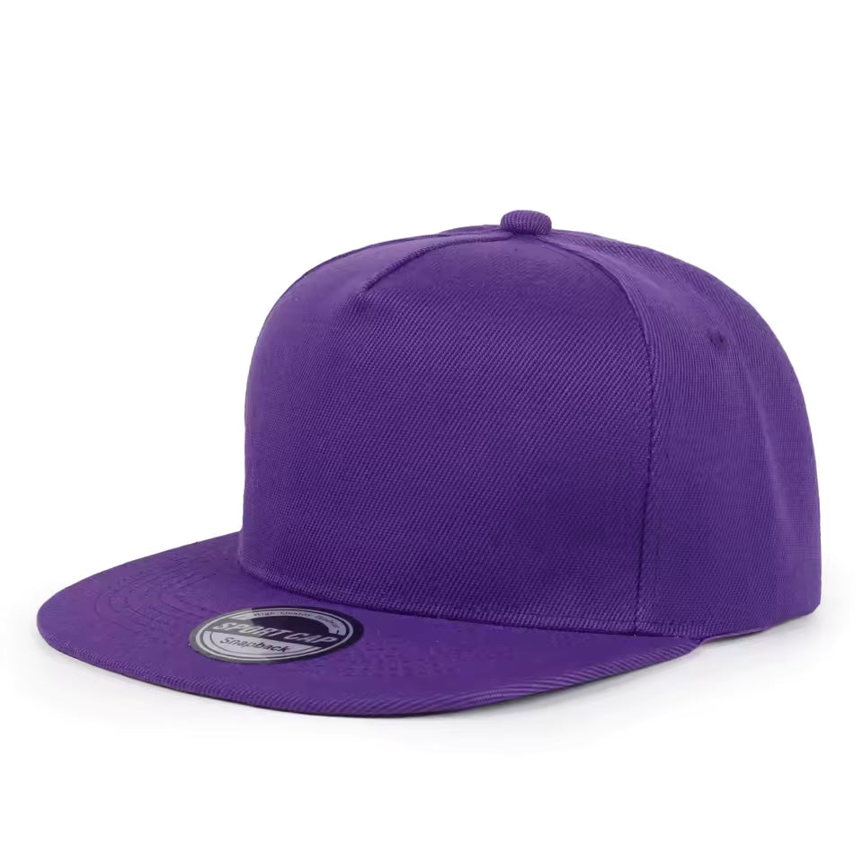 Green flat brim snapback cap for custom logo printing