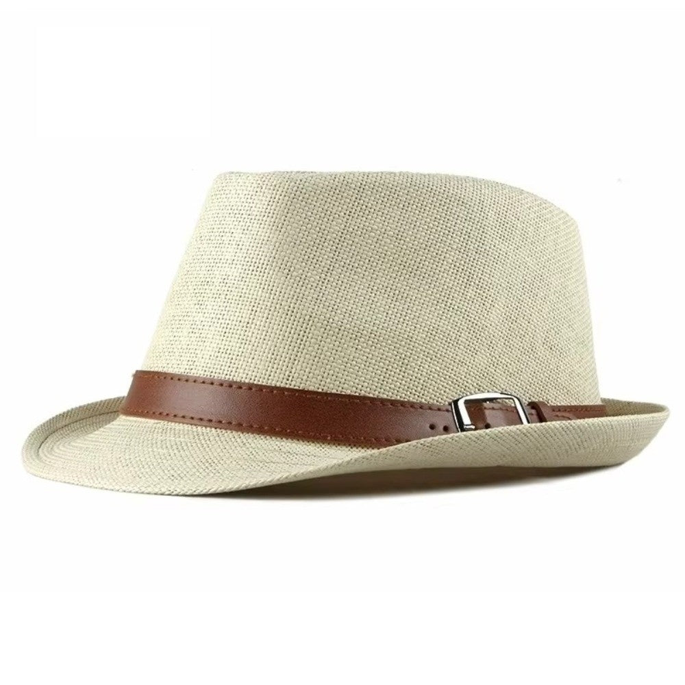 Retro Straw Trilby Hat