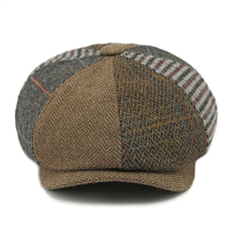 Cotton Plaid Newsboy Cap – Classic Flat Peaked Beret