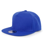 Navy blue flat brim snapback cap, all-season wear