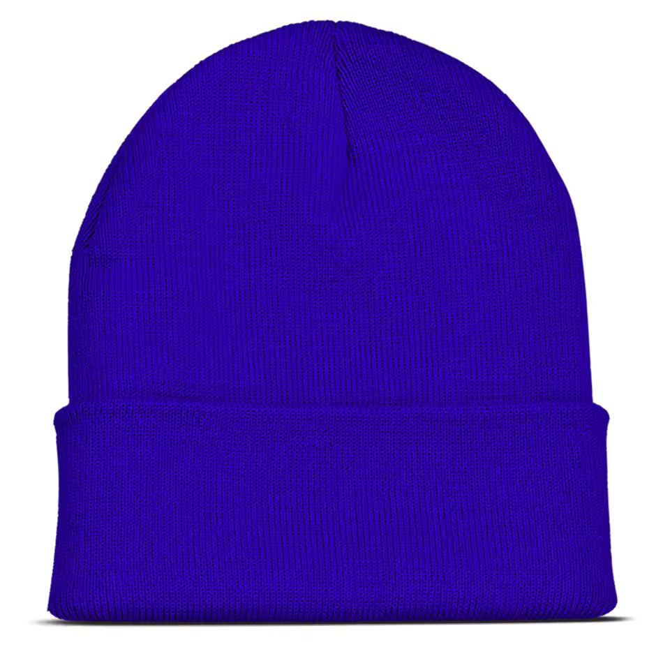 Warm winter knit hat with a personalized logo