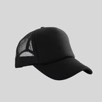 Personalized logo trucker hat in black – custom mesh-back baseball cap