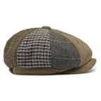 Cotton Plaid Newsboy Cap – Classic Flat Peaked Beret