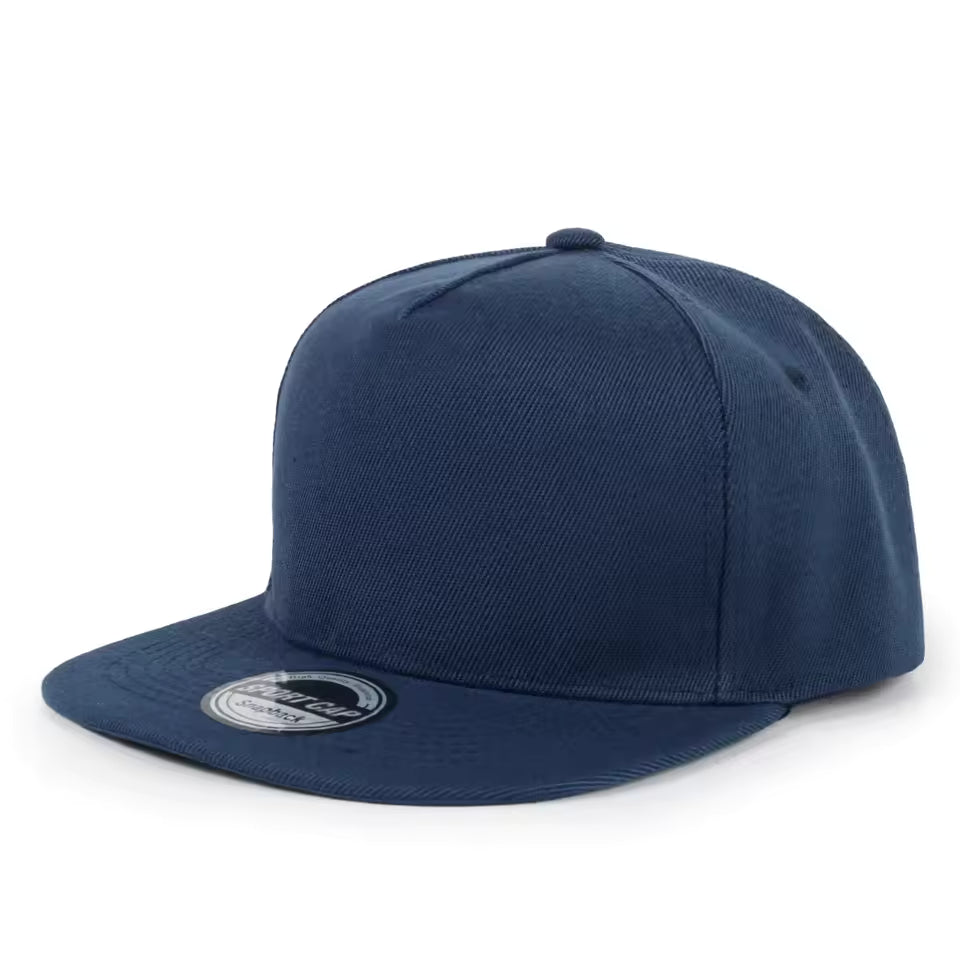 Snapback cap color range including black, red, navy and green