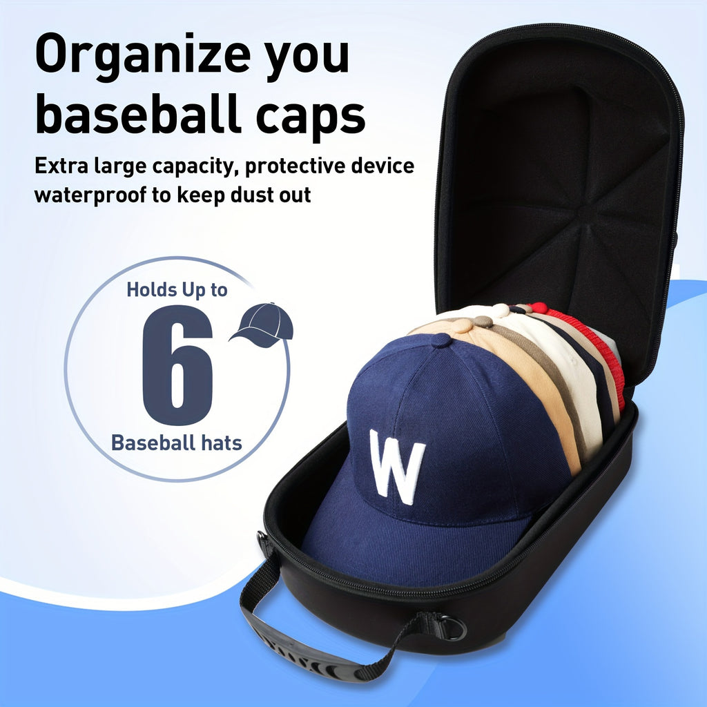 Baseball Cap Travel Case, Protective Hat Storage Bag for 6 Caps