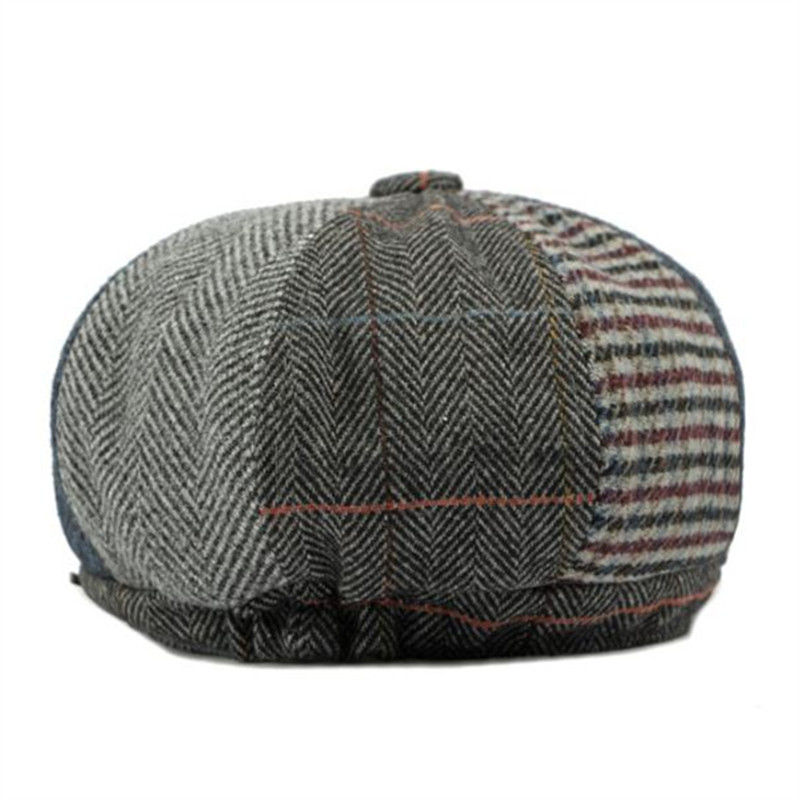 Cotton Plaid Newsboy Cap – Classic Flat Peaked Beret