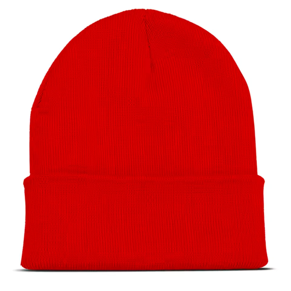 Burgundy knit beanie for men and women
