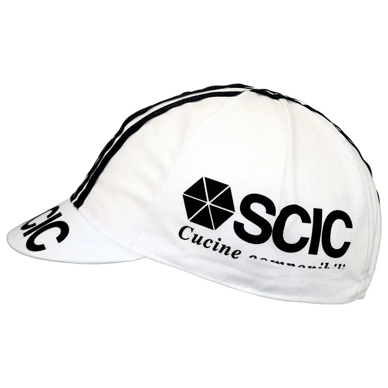 White Retro Cycling Cap