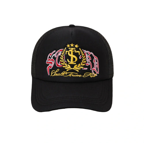 Black Breathable Trucker Cap