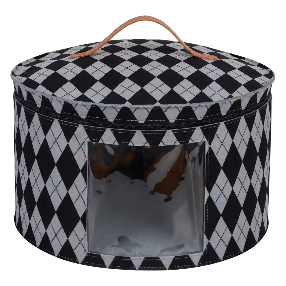 Large Foldable Hat Storage Box, Felt Organizer with Clear Window