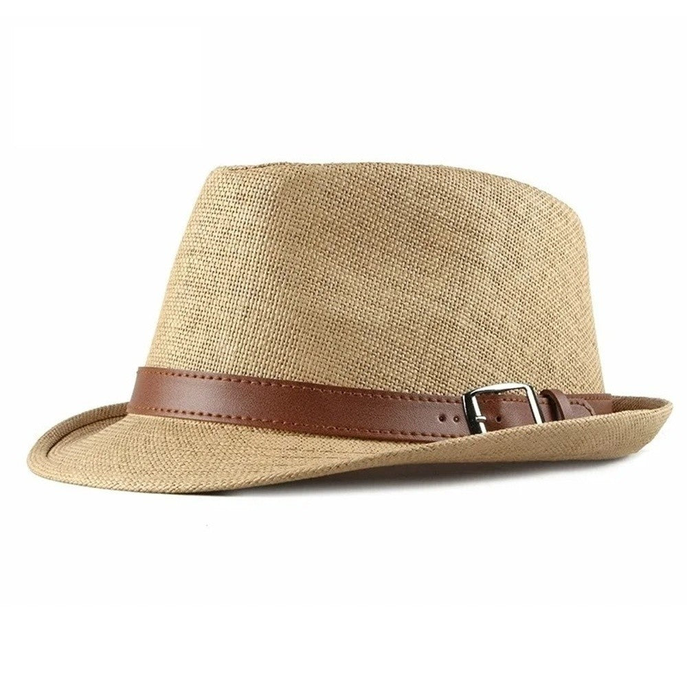 Retro Straw Trilby Hat