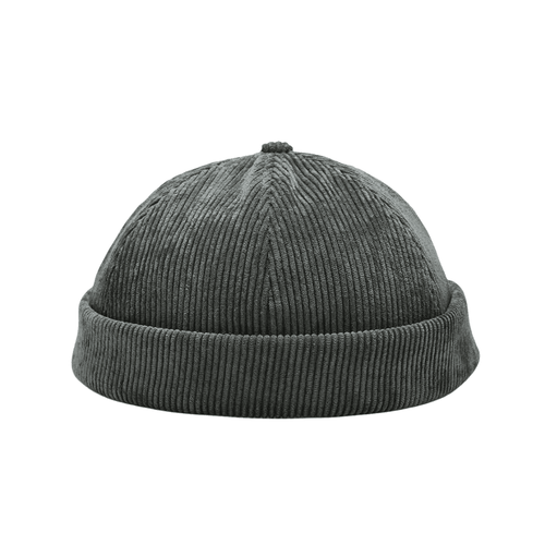 Gray Corduroy Docker Cap