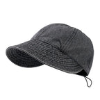 Saint Joan Wide Brimmed Cotton Denim Visor