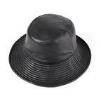 Saint Paul Black Genuine Leather Bucket Hat
