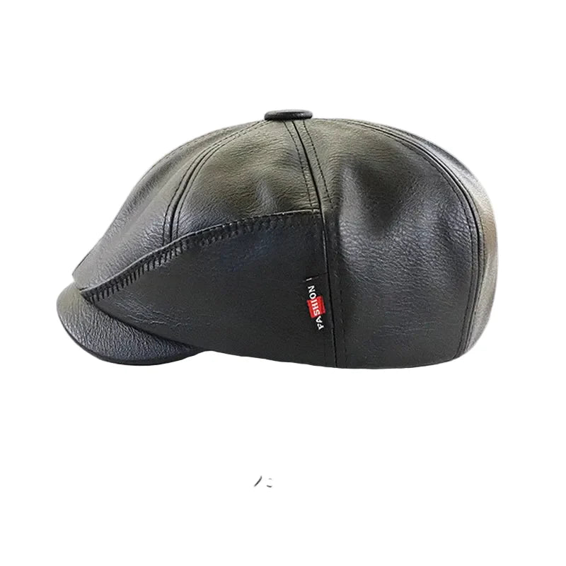Salzsburg Vintage Leather Newsboy Cap