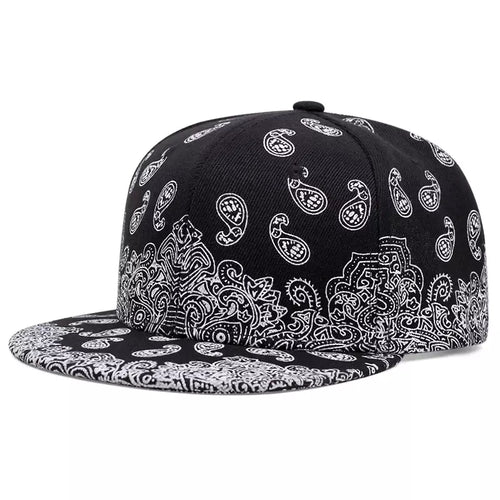 Black Cashew Flowers Snapback back view