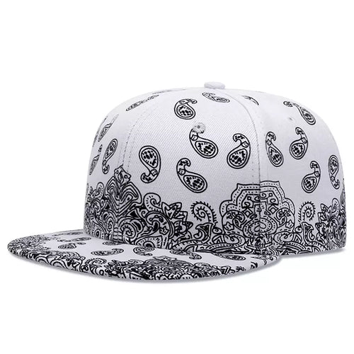 White Cashew Flowers Snapback back view