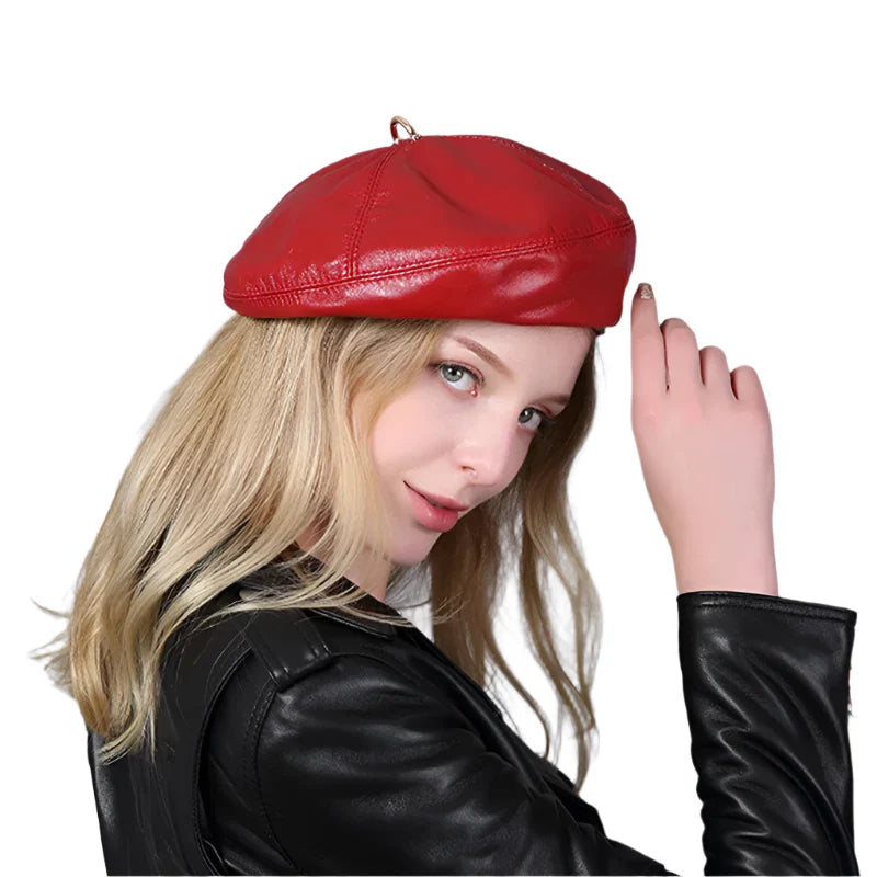 Sauvignon Genuine Leather Beret