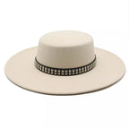 Beige Cotton Boater Hat – classic cotton boater hat