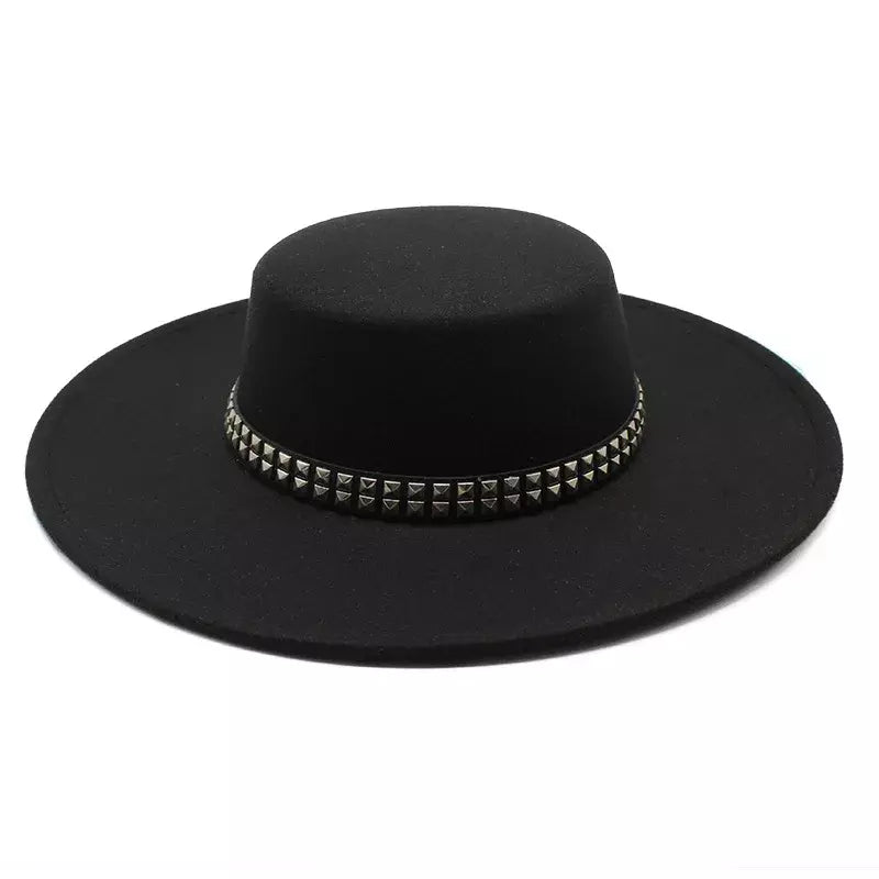 Black Cotton Boater Hat – classic cotton boater hat