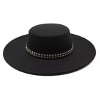 Black Cotton Boater Hat – classic cotton boater hat