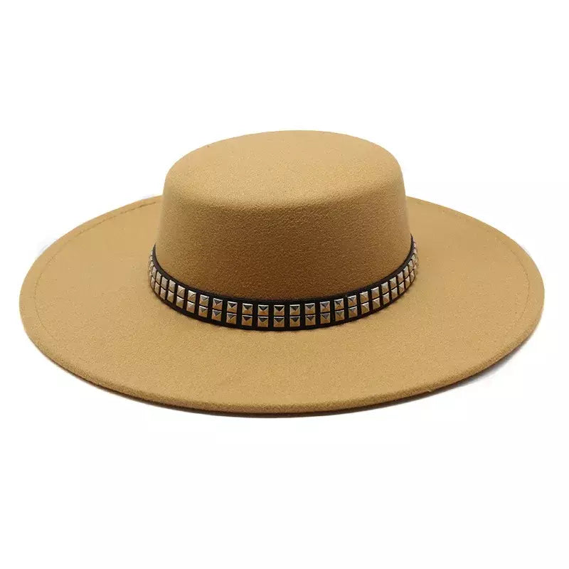 Camel Cotton Boater Hat – classic cotton boater hat