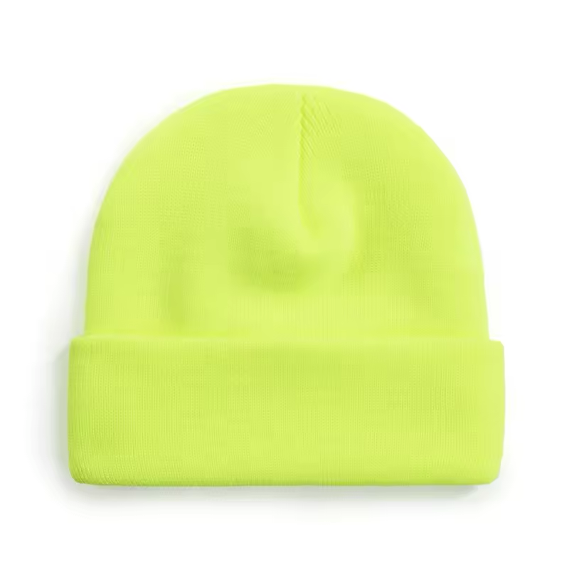 Wine red winter beanie with printed brand logo