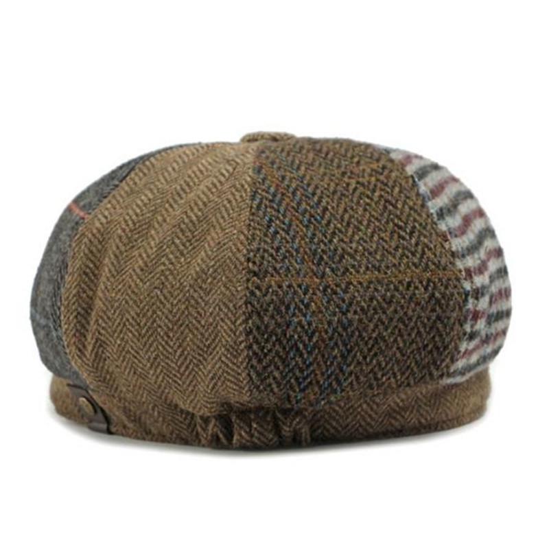 Cotton Plaid Newsboy Cap – Classic Flat Peaked Beret