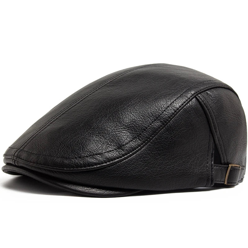 Scott Leather Flat Cap