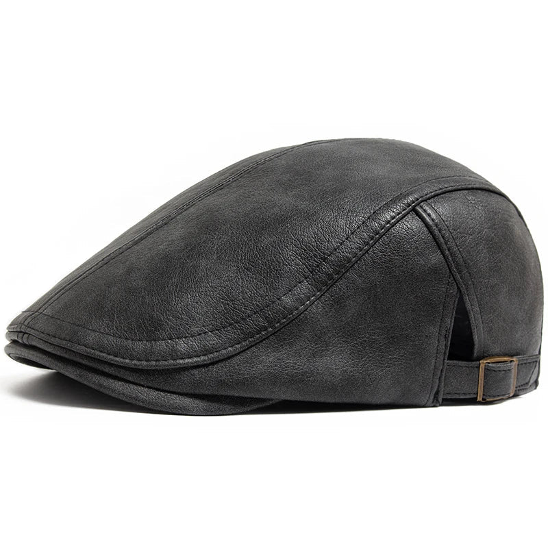 Scott Leather Flat Cap