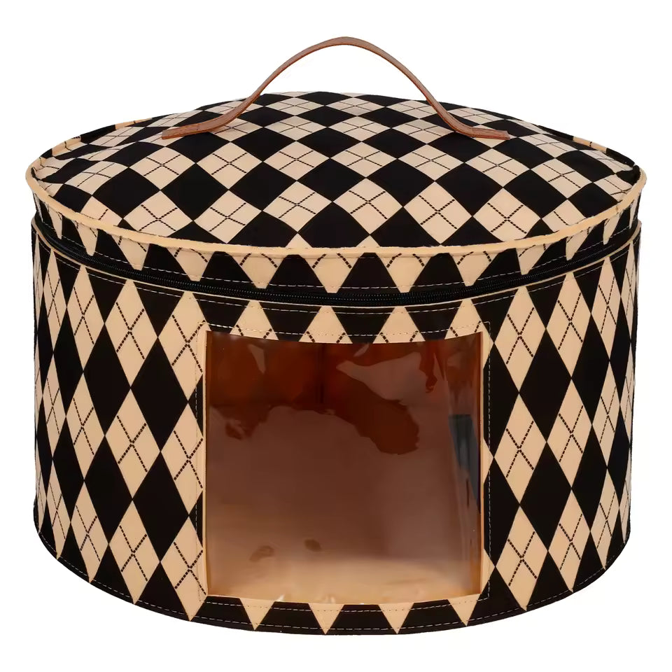 Large Foldable Hat Storage Box, Felt Organizer with Clear Window