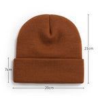 Custom beanie color range including beige, navy, red and black