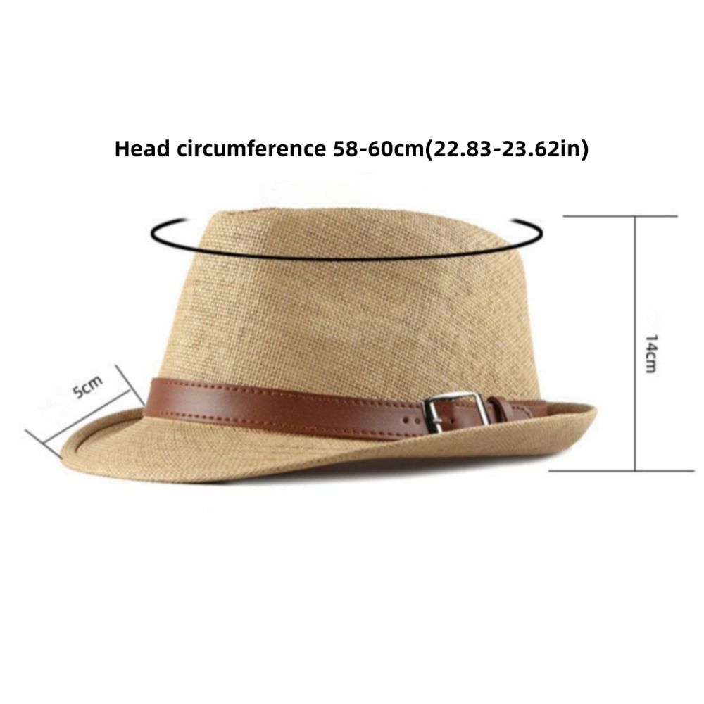 Retro Straw Trilby Hat