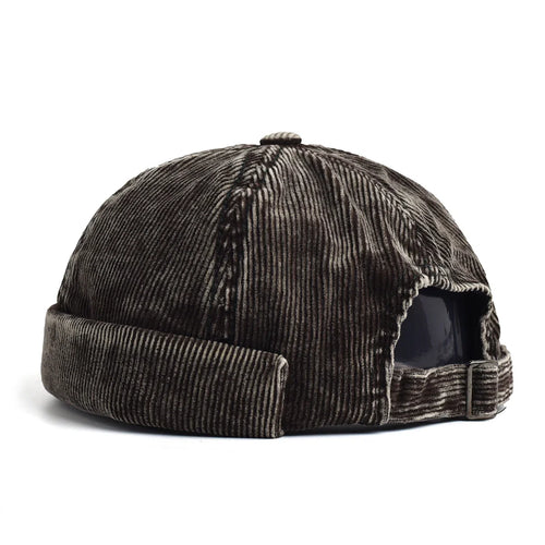 Brown Corduroy Docker Cap