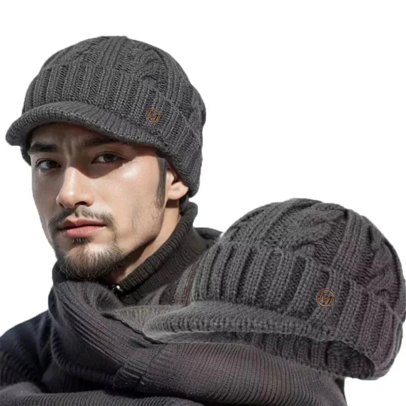 Seattle Winter Plush Knitted Visor Beanie