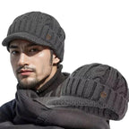 Seattle Winter Plush Knitted Visor Beanie
