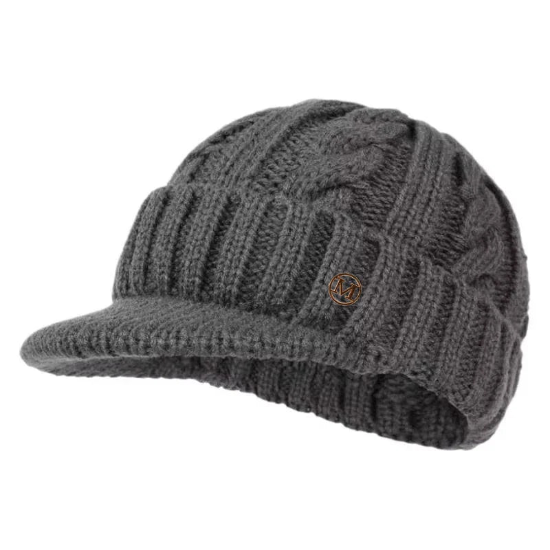 Seattle Winter Plush Knitted Visor Beanie