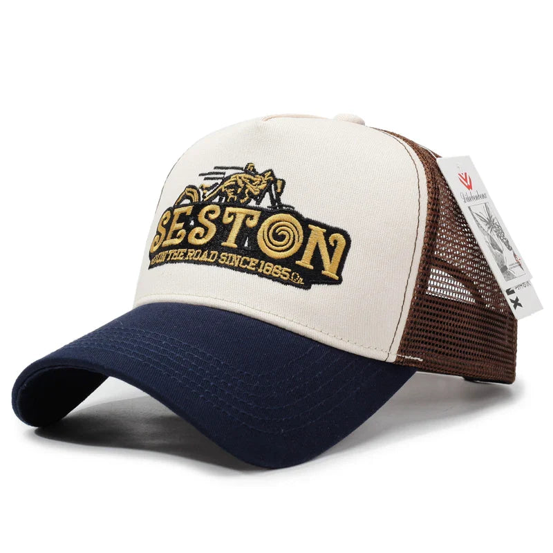 Seston Golden Logo Trucker Cap