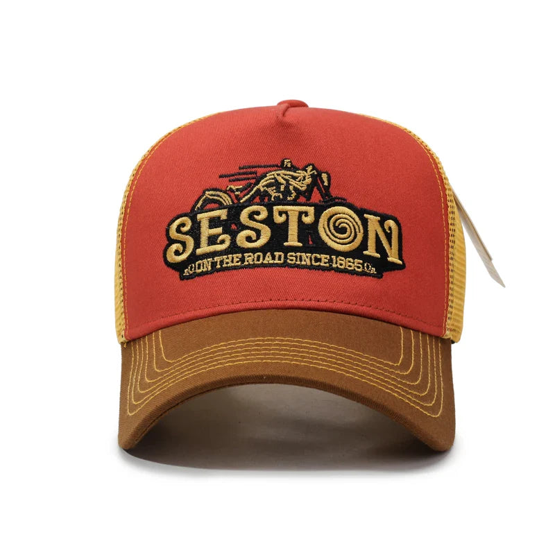 Seston Golden Logo Trucker Cap