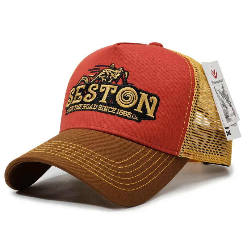 Seston Golden Logo Trucker Cap