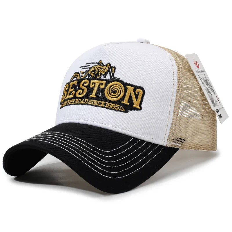Seston Golden Logo Trucker Cap