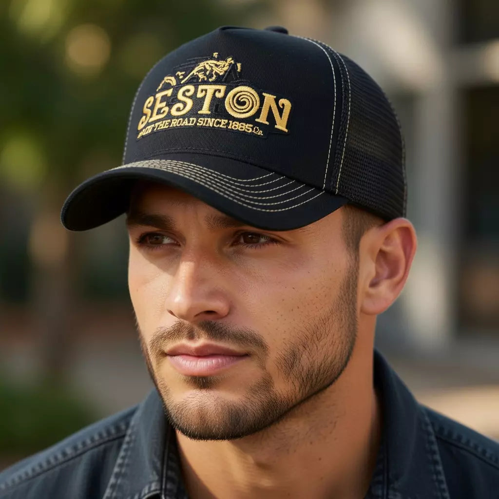 Seston Golden Logo Trucker Cap