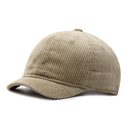 Beige Corduroy Baseball Cap