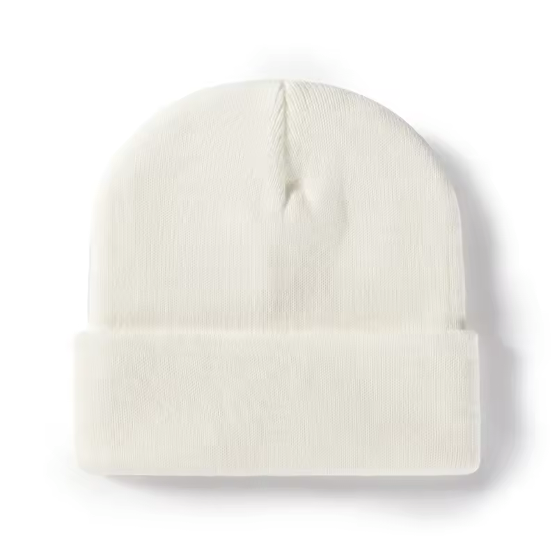 Navy blue acrylic beanie for custom logo printing