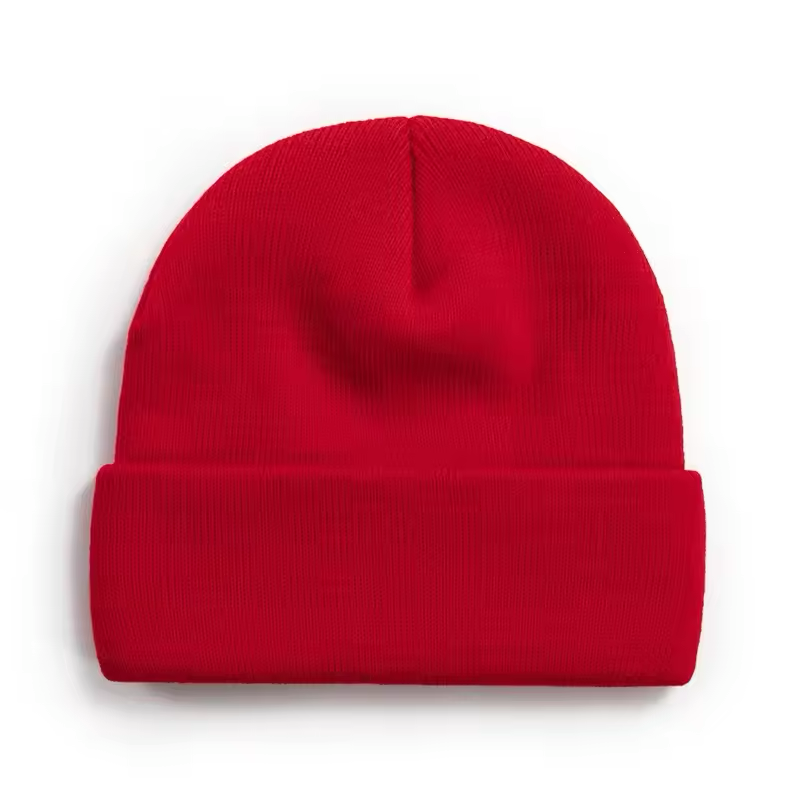 Beige custom printed logo beanie for men and women