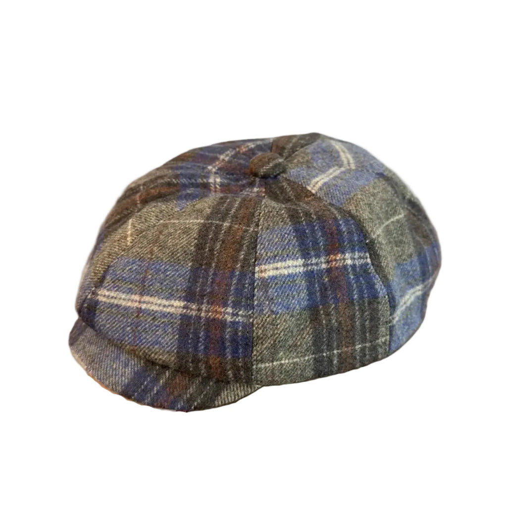 Sheffield Plaid Wool Newsboy Cap