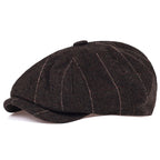 Shelby Striped Newsboy Cap