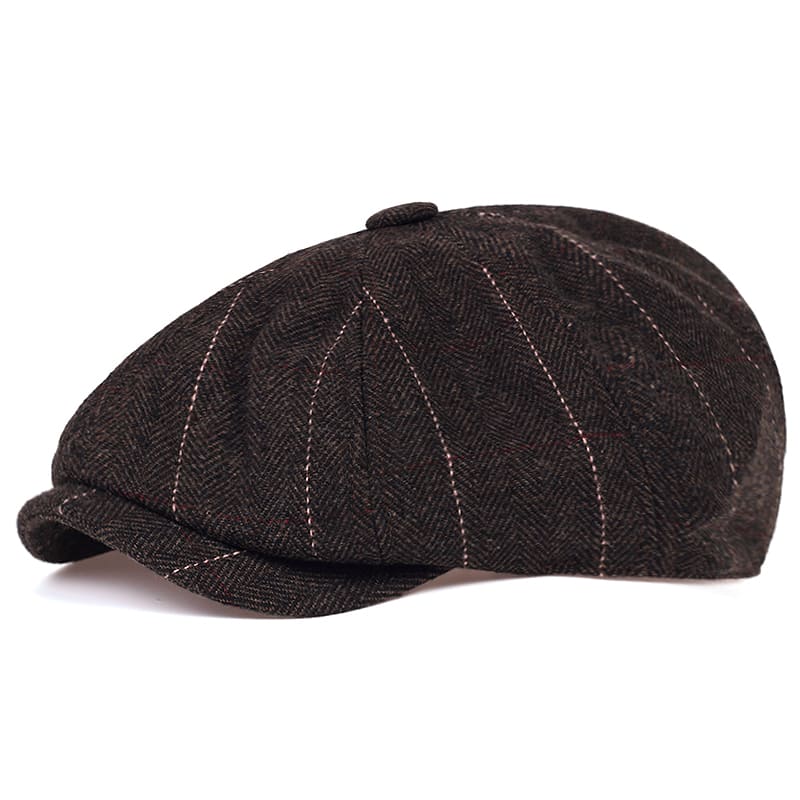 Shelby Striped Newsboy Cap